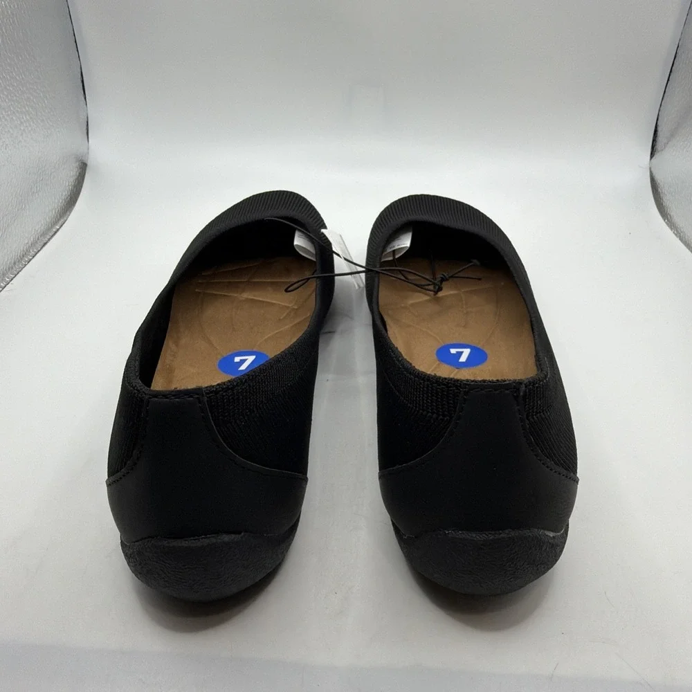 NWB The Original Dearfoams Comfort Women's Slip-On Flats Shoes Black Size 7 M‎